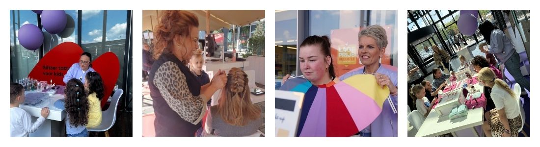 beautybelevingen in een winkelcentrum op locatie viosagieworkshops